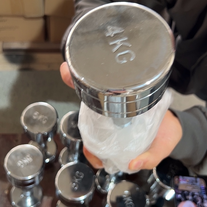 全新电镀纯钢哑铃4公斤一对