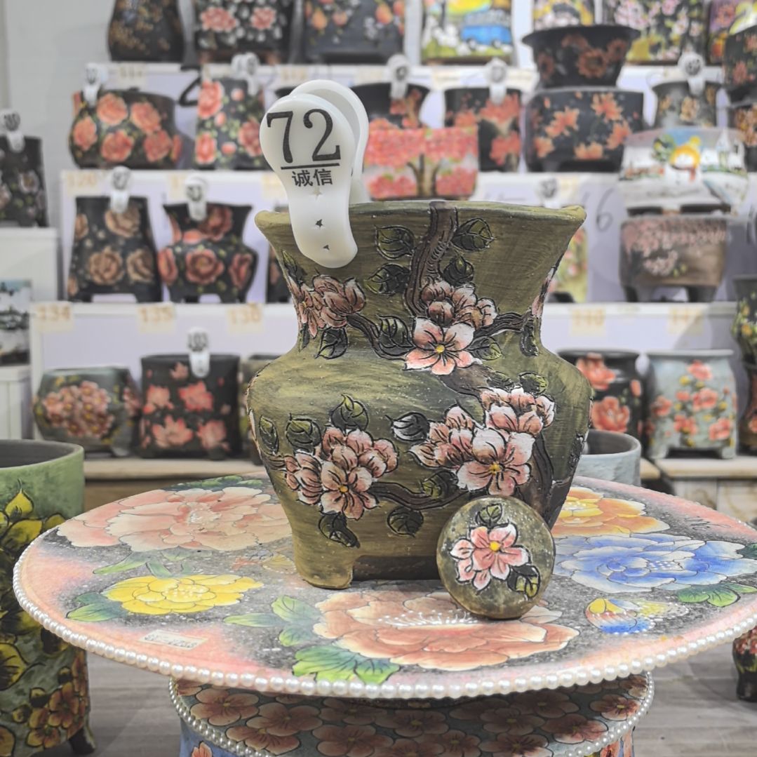 红泥花盆景德镇花盆