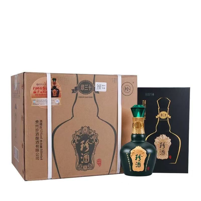珍酒贵州珍酒珍三十 酱香型白酒 高端商务宴请 整箱装53度500ML*4