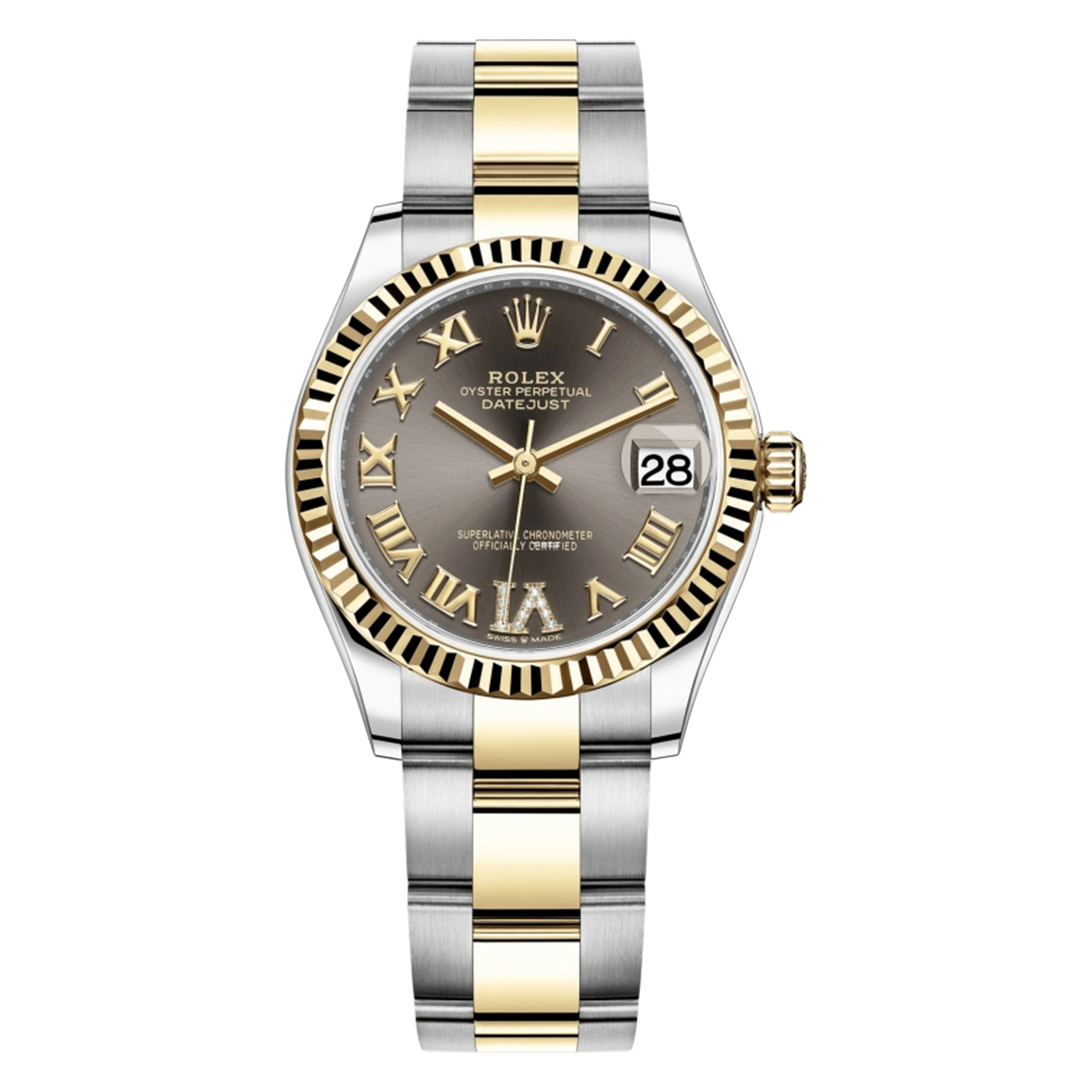 未使用 Rolex/劳力士 /278273间金板带灰罗马/31mm