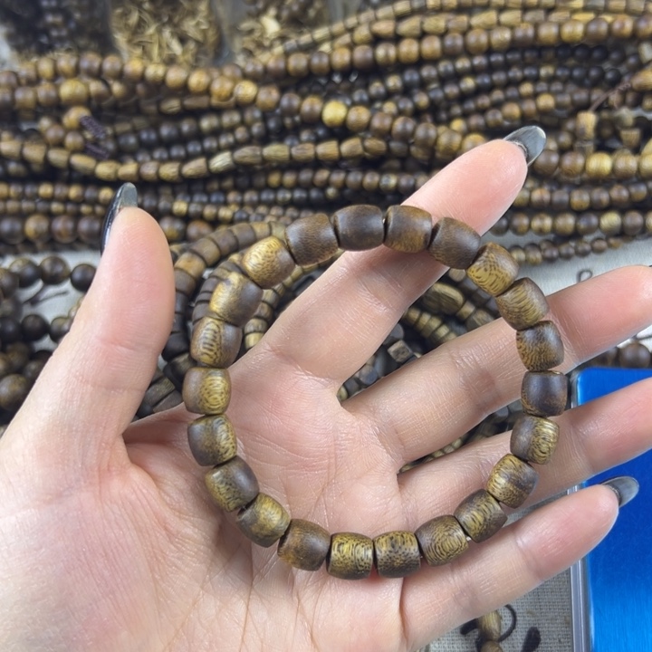 沉香碎屑沉香鼓珠单圈7克加