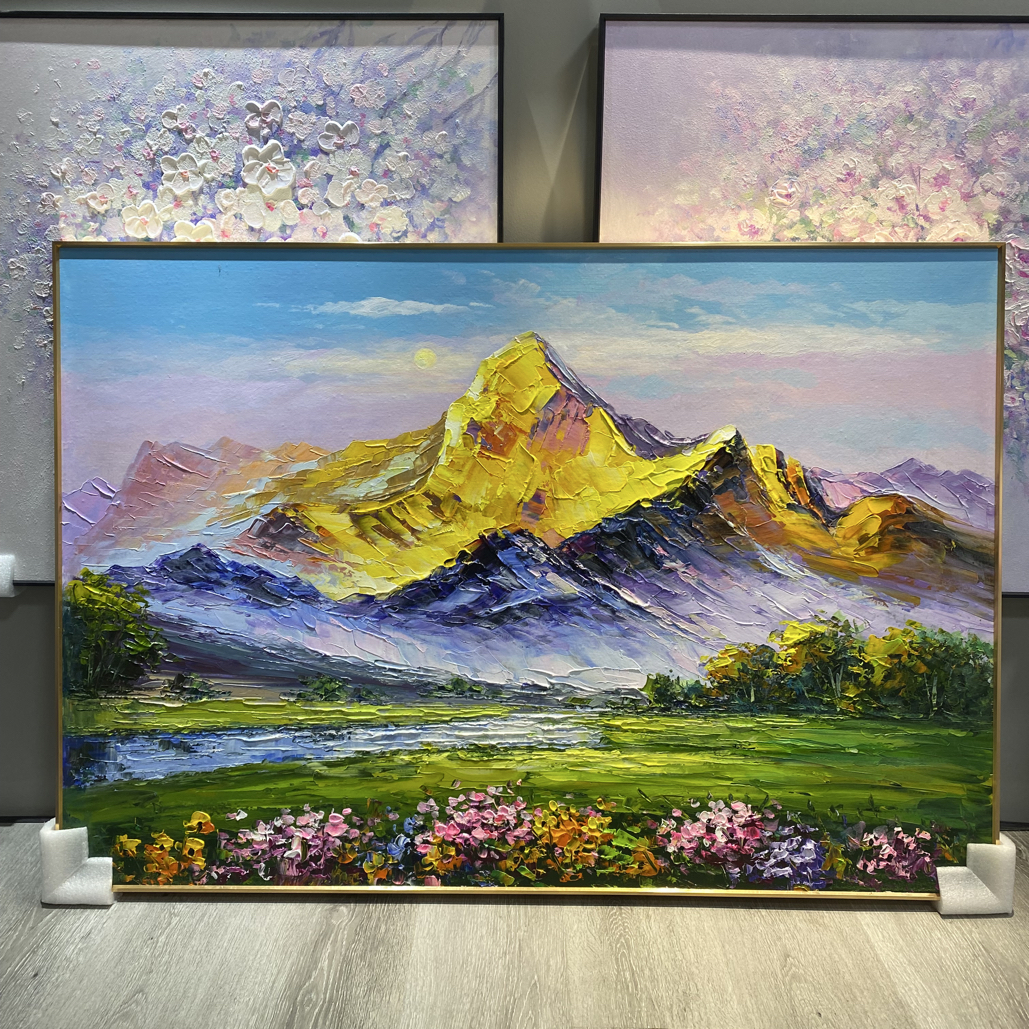 （金山风景）纯手绘油画装饰画入户走廊玄关挂画