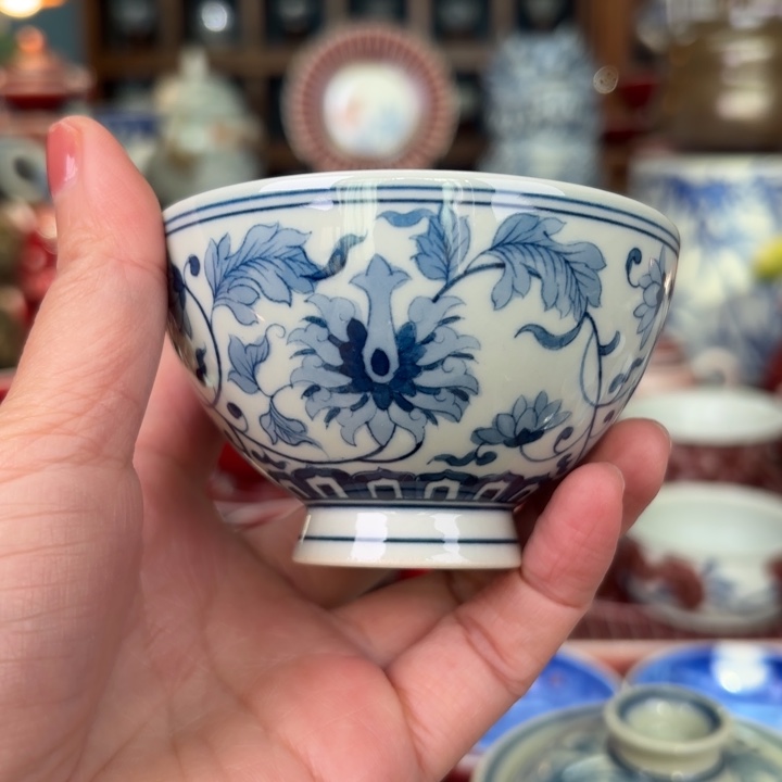 ୧***૭陶闻轩坊柴窑，缠枝杯