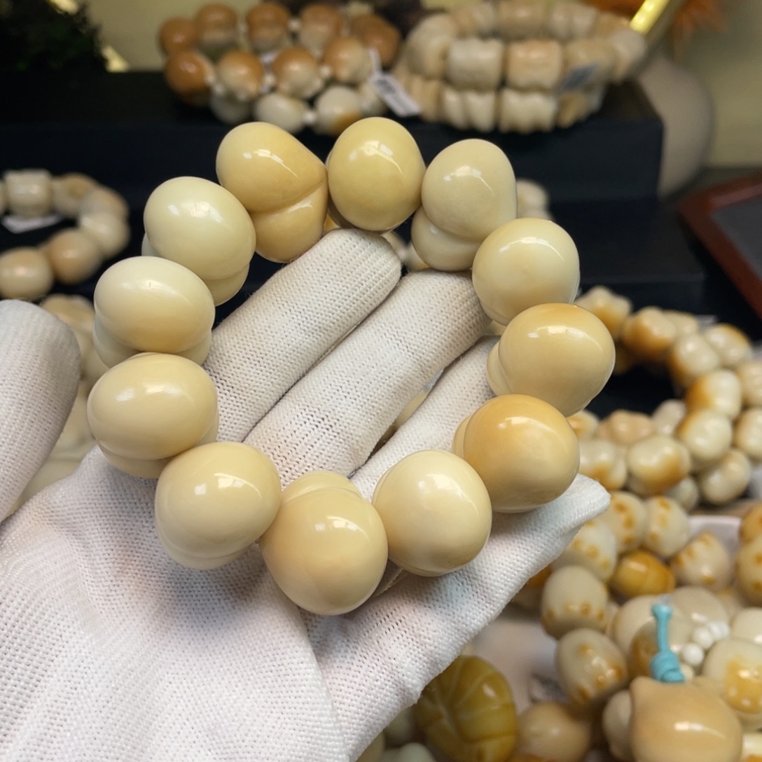 青***青菩提根/象牙果手串145屁桃瑕疵