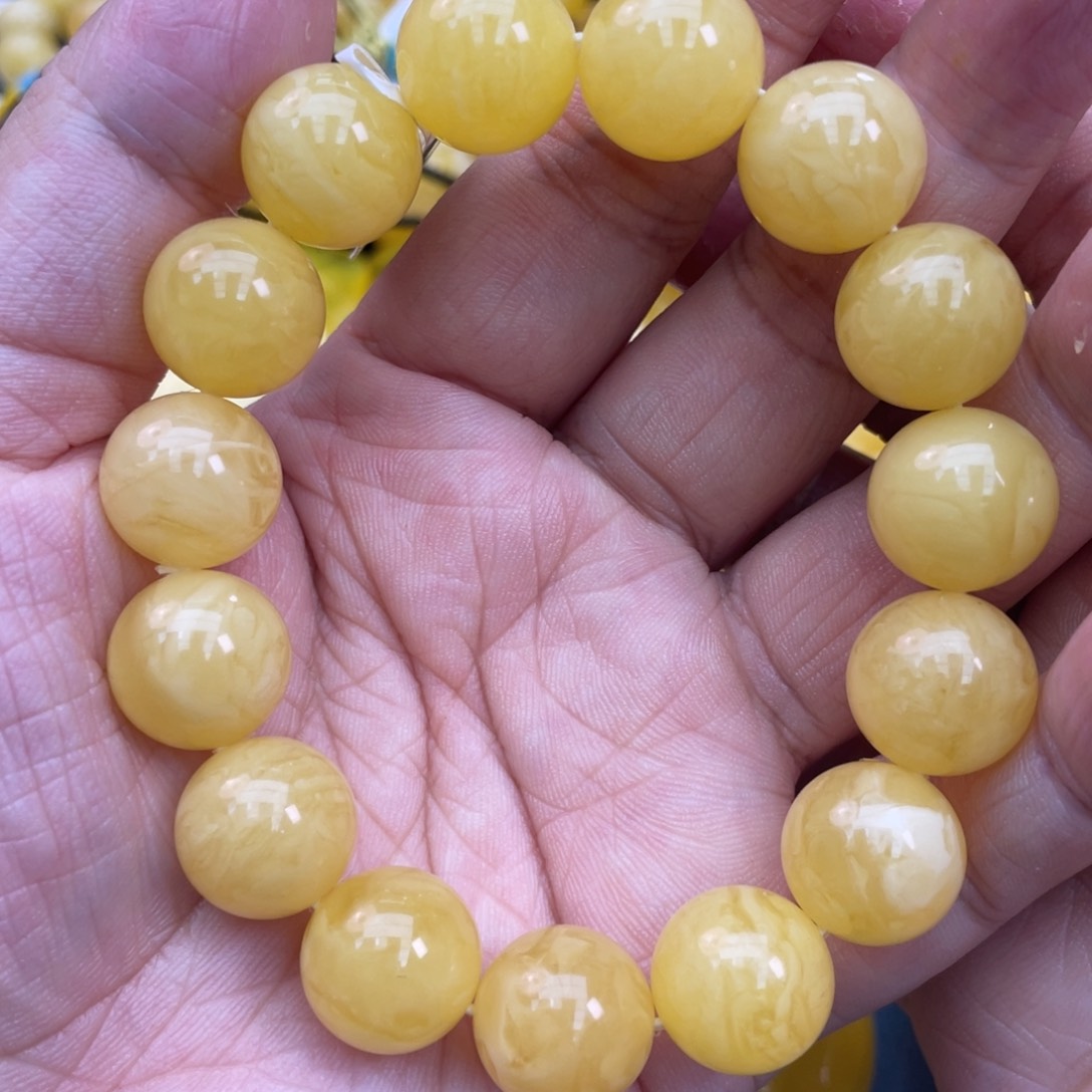 琥珀裸石未镶嵌琥珀蜜蜡14m m