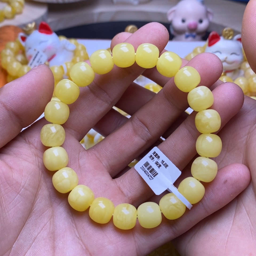 未镶嵌蜜蜡裸石11+老型手串