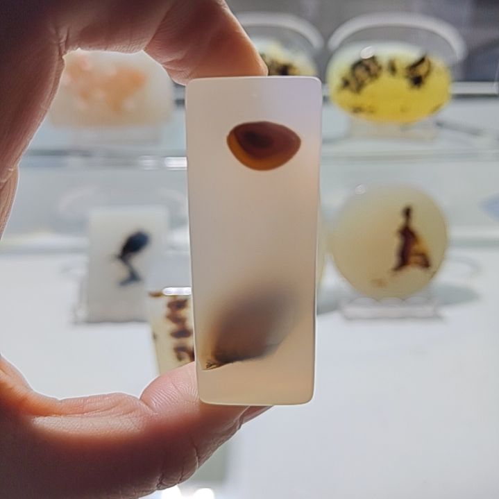 玛瑙/玉髓足铂镶嵌吊坠(不含链)80号章料