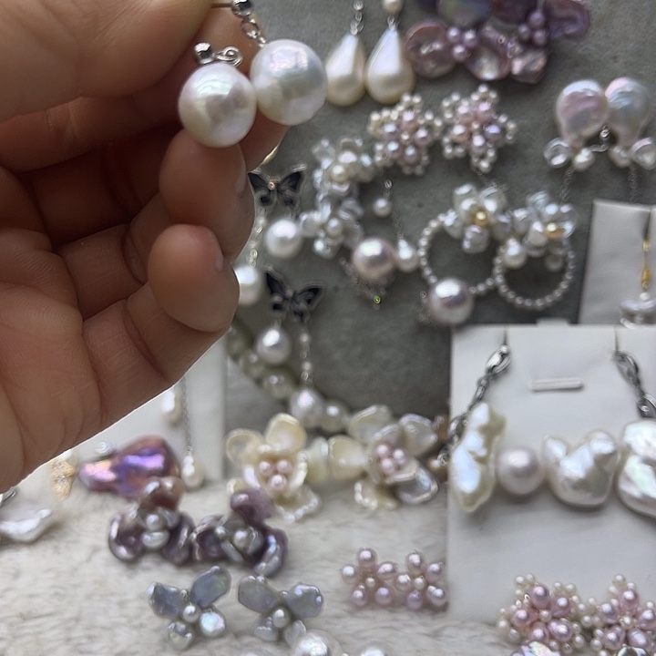 银S925镶嵌淡水珍珠颈饰