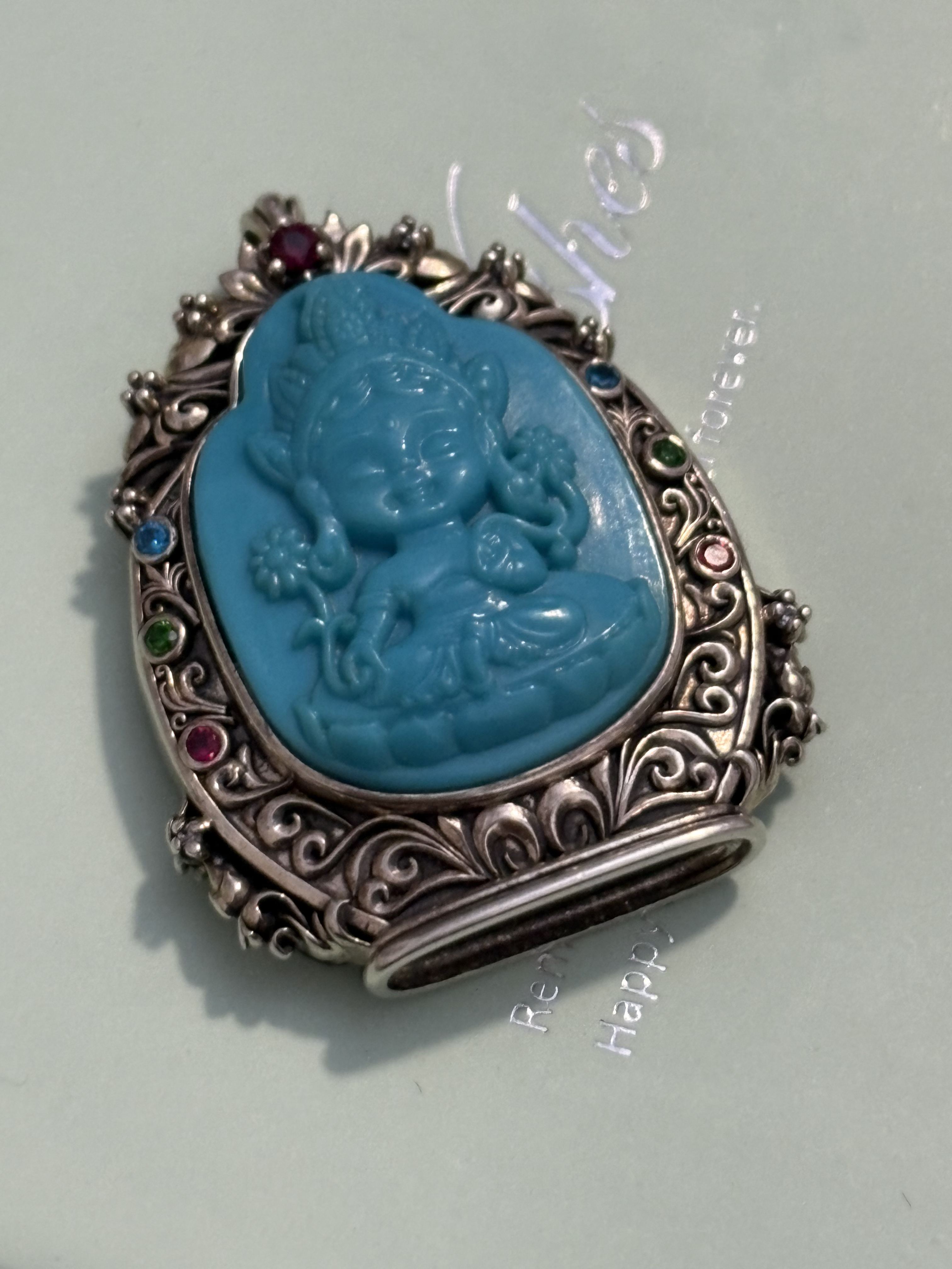 绿松石雕刻牌子原矿