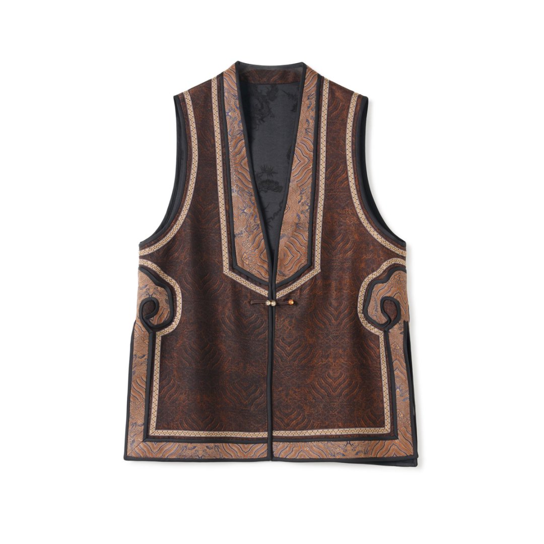 【云水瑶】70姆米欧非特香云纱刺绣年轻时尚百搭马夹LBW25250