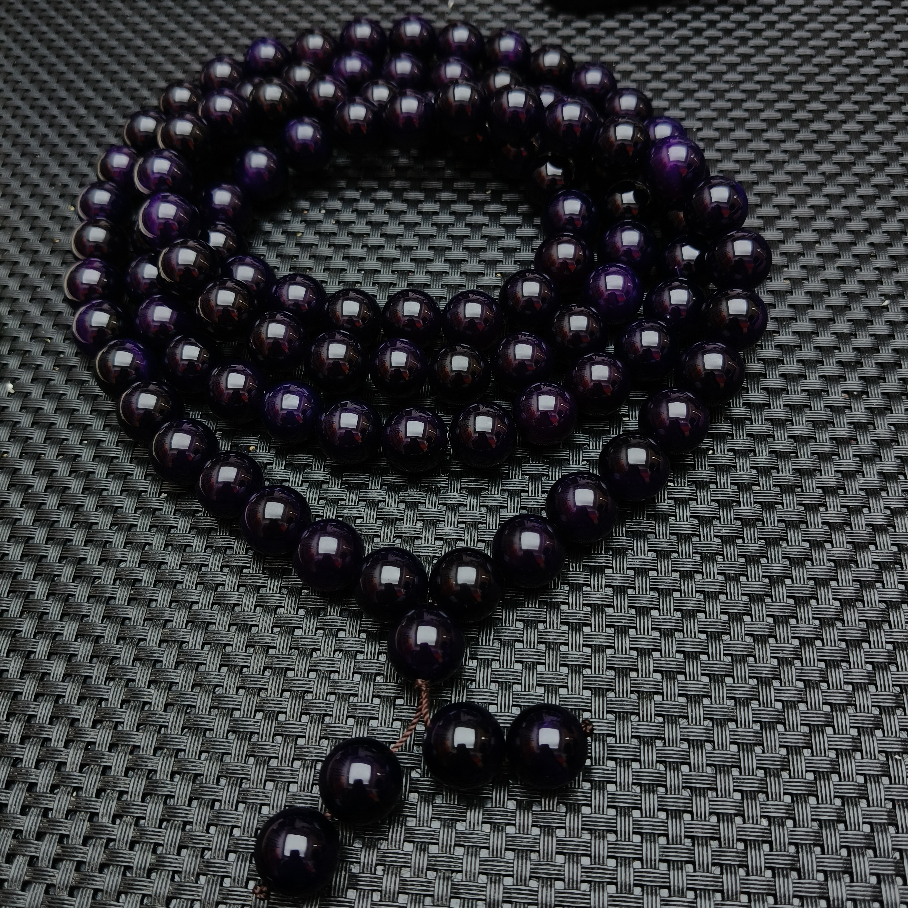 天然玛瑙时尚百搭紫龙醇项链108卡14（多样性拍一发一）