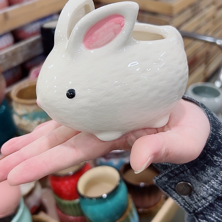 有孔.凑满10元发货多肉陶瓷花盆！