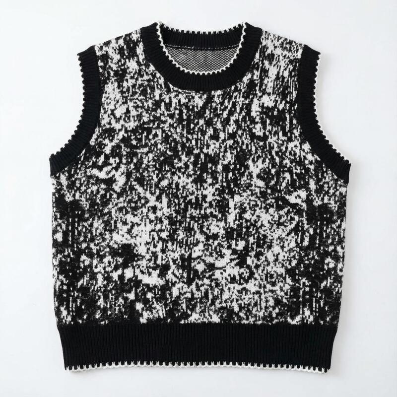 【佳佳的织黛女装】繁花马甲 冬日复古~共计撞色提花时尚针织背心马