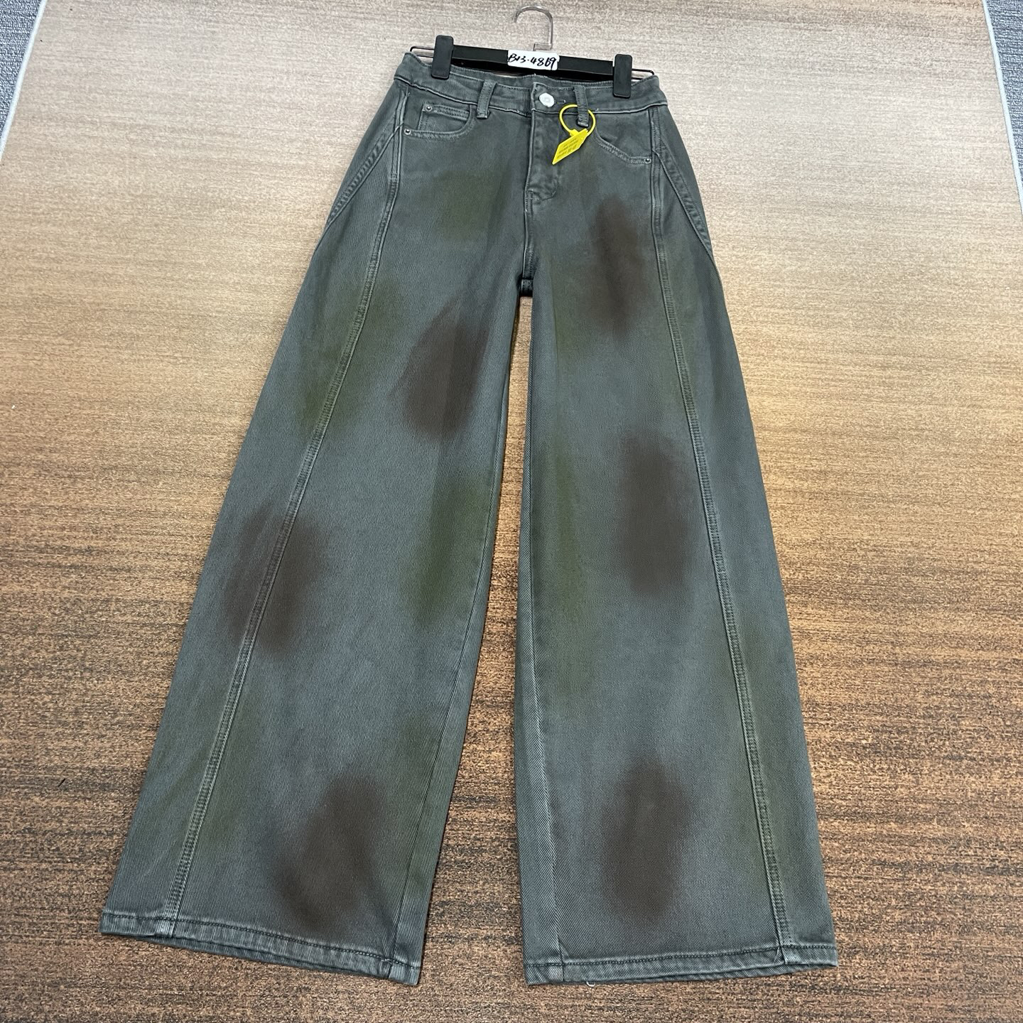 #B13-4869 加绒-植绒 个性扎染街头风弯刀裤 高弹（不换退）