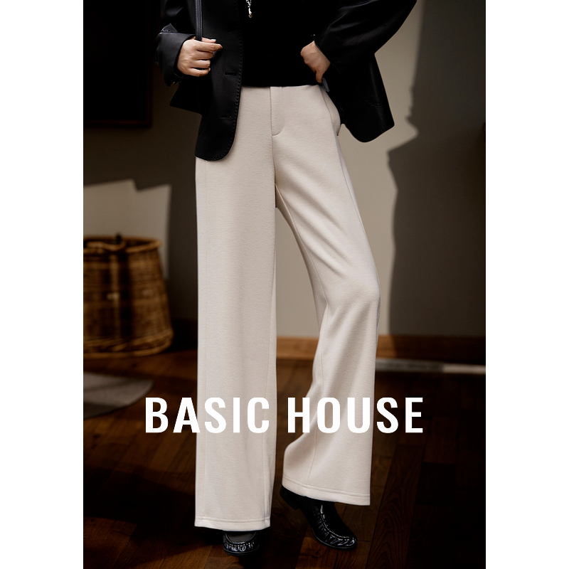 Basic House/百家好直筒休闲裤子女士秋季新款阔腿裤B1195B59322