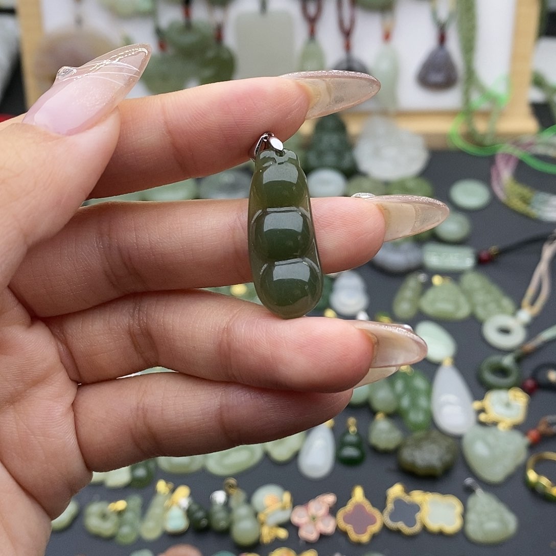 和田玉吊坠(不含链)银S925镶嵌