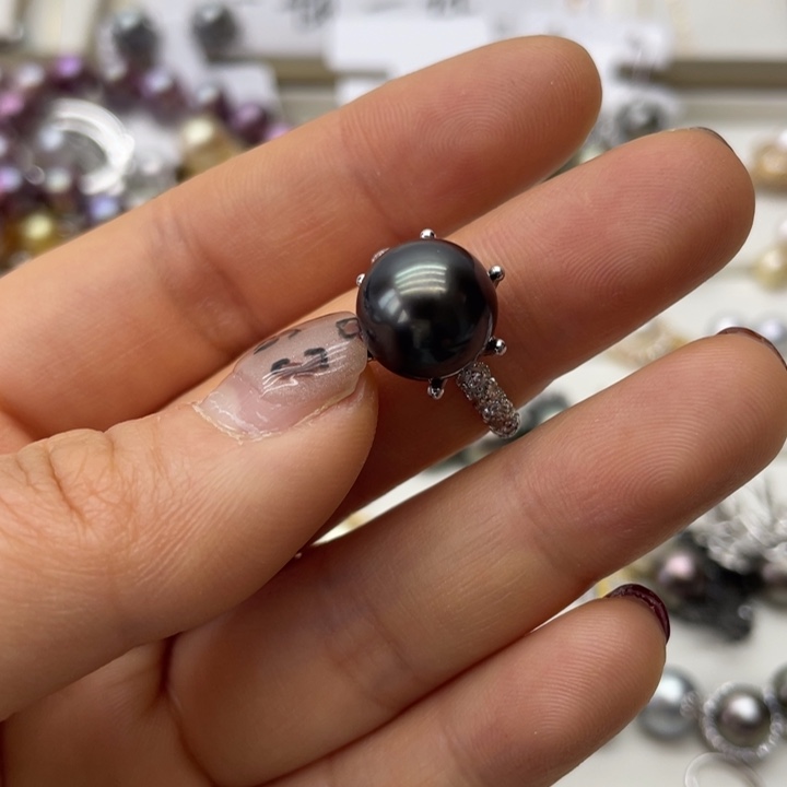 海水珍珠戒指银S925镶嵌