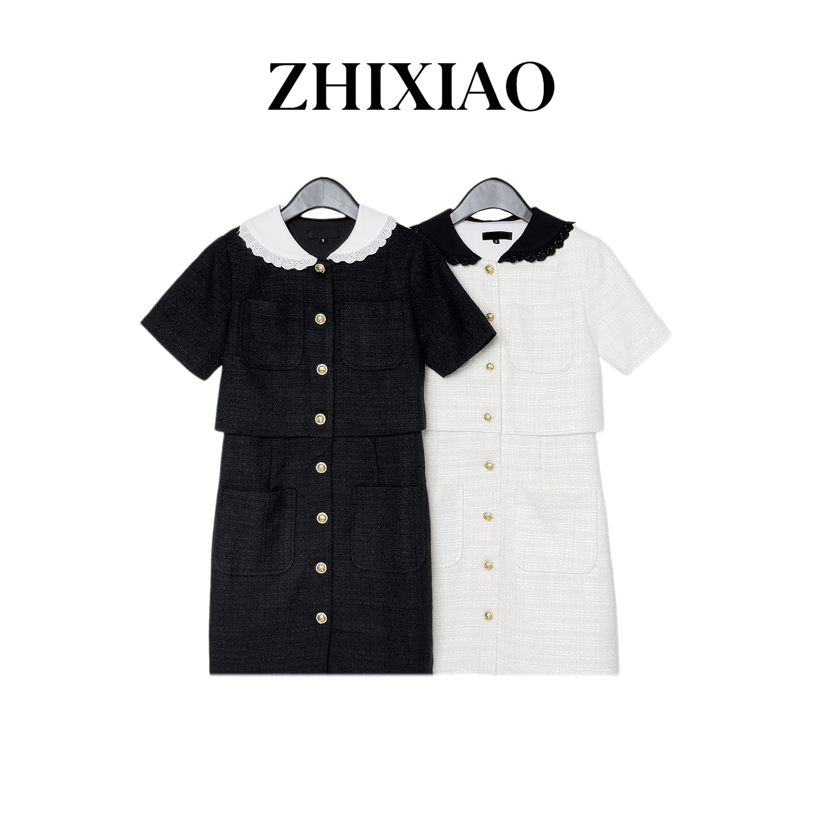 【ZHIXIAO】夏季新款：小香风短袖连衣裙50080