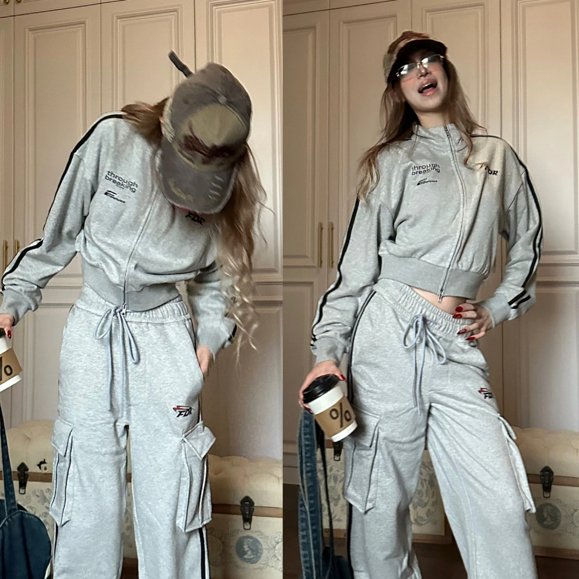 D4#某宝16x！国潮美式运动短款夹克外套男女秋季