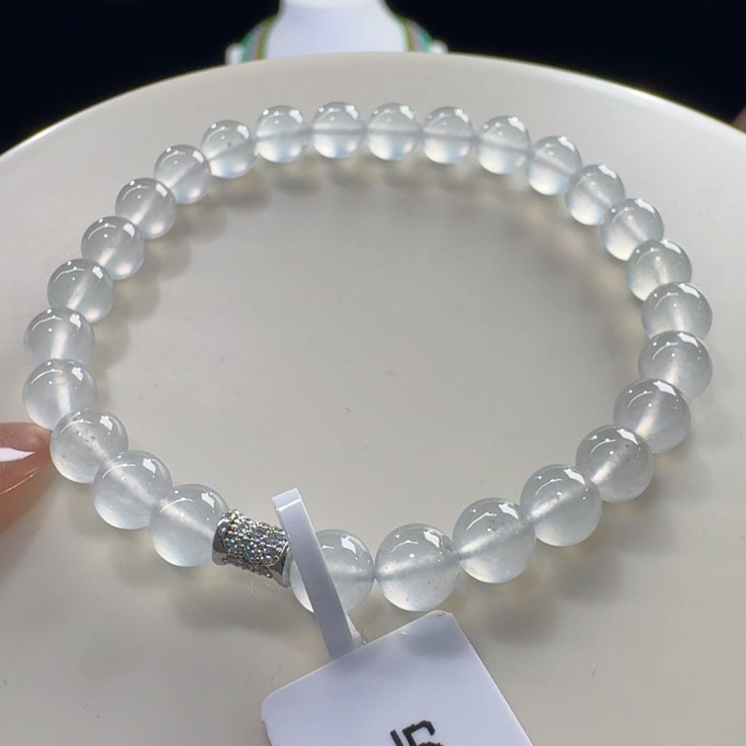 未镶嵌手链翡翠s**u性价比超高！！！高冰白冰单圈卡6mm