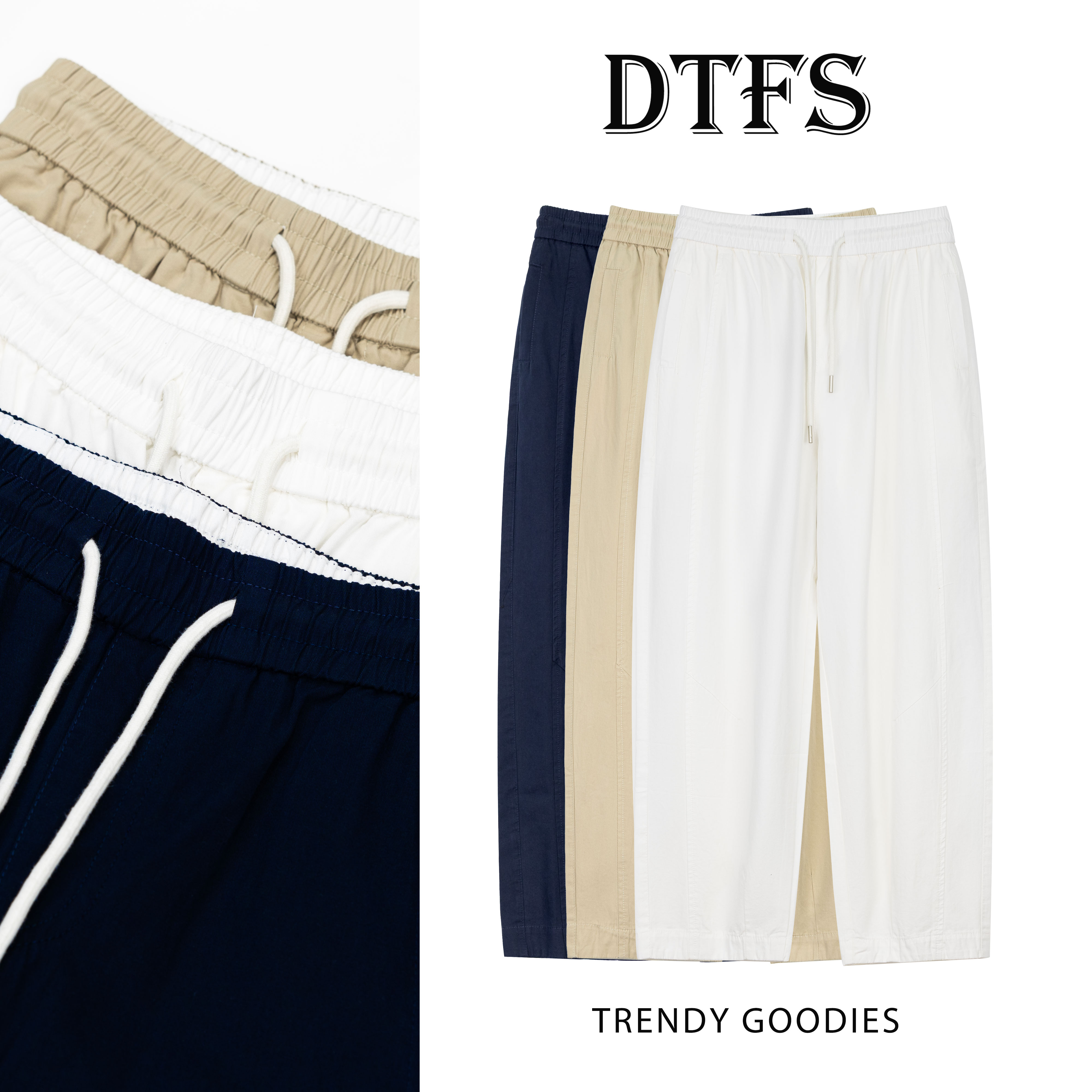 【大婷】休闲裤免烫百搭长裤中腰户外水洗卫裤透气夏季时尚薄款611