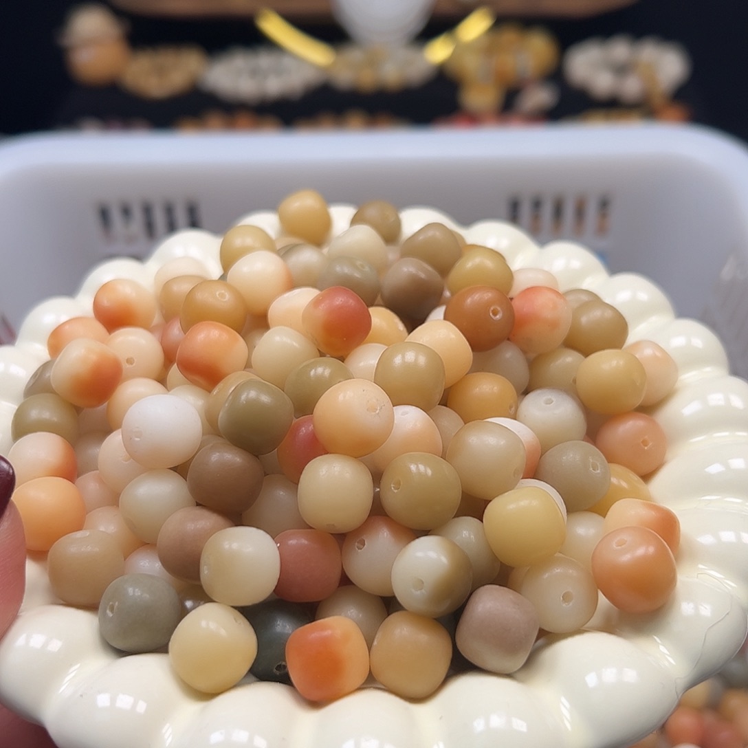菩提根/象牙果手串微瑕卡12左右野梅桶150颗