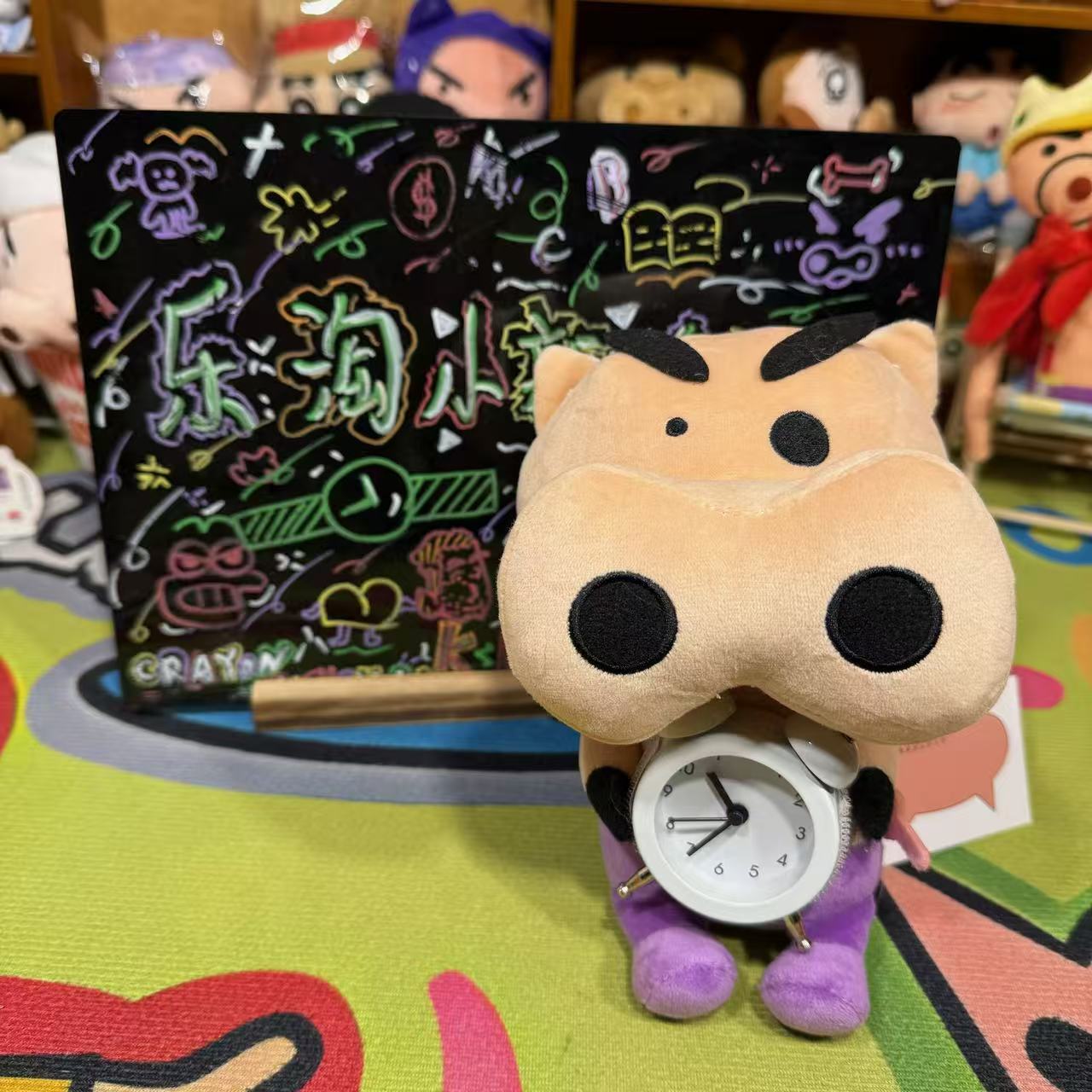 【乐淘毛绒小新屋】蜡笔小新正版闹钟时钟肥嘟嘟左卫门公仔摆件
