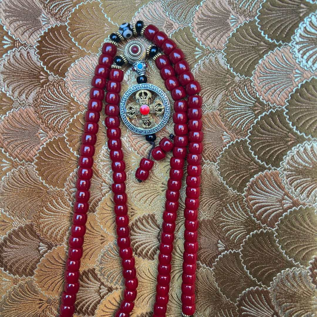 非金属项链 【 炎轩文趣斋】红色带牌天眼毛衣链