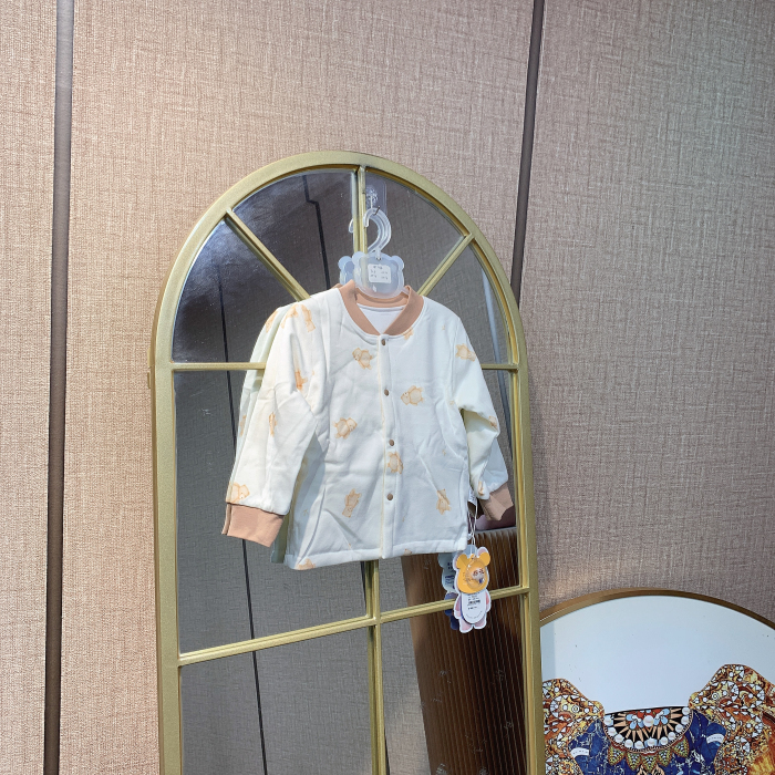 AH434    宝宝桔色拼接棉花上衣外套