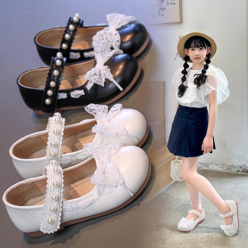 女童皮鞋2025新款小女孩洋气公主鞋春秋儿童鞋软底宝宝演出水晶鞋