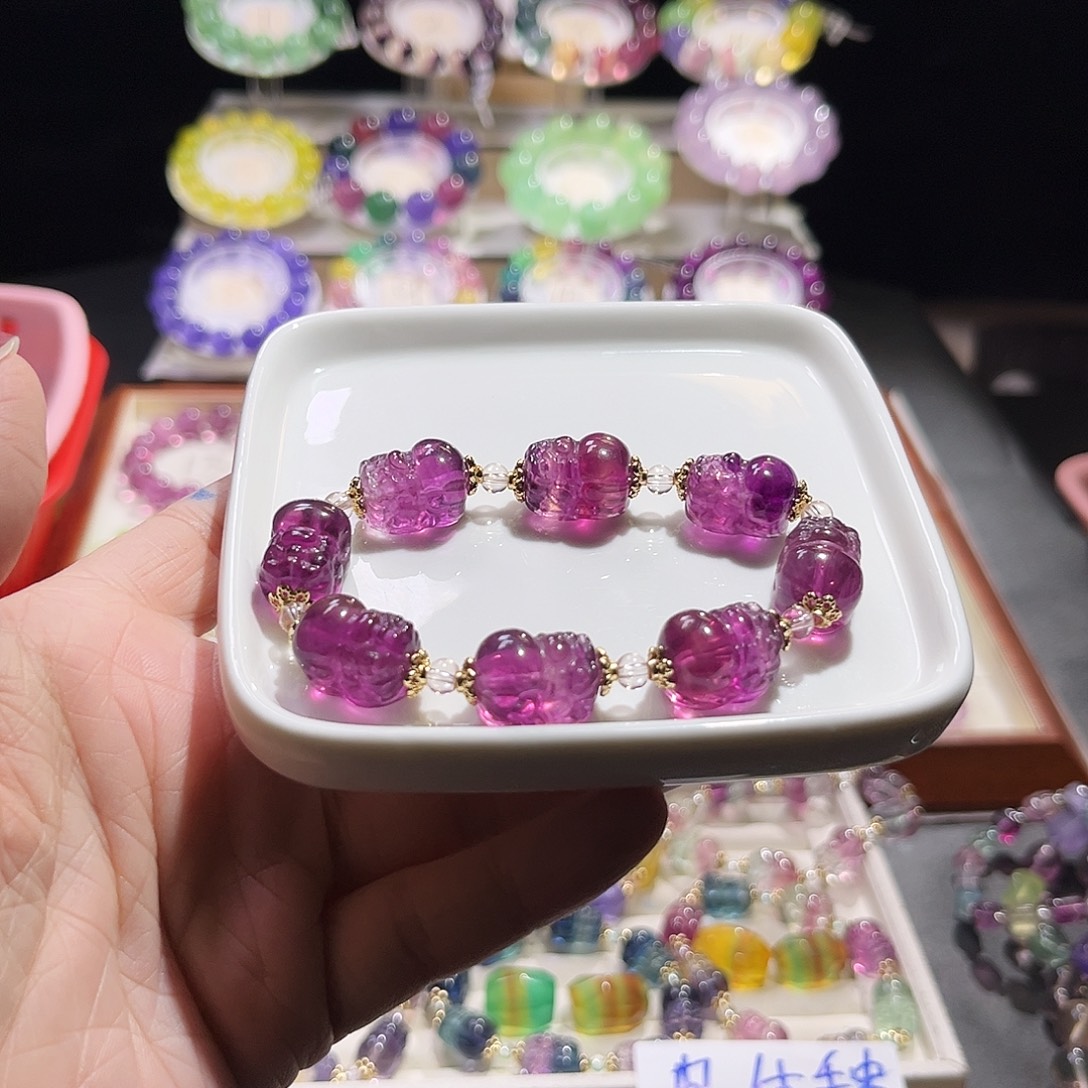 未镶嵌手串萤石树莓紫貔貅11加