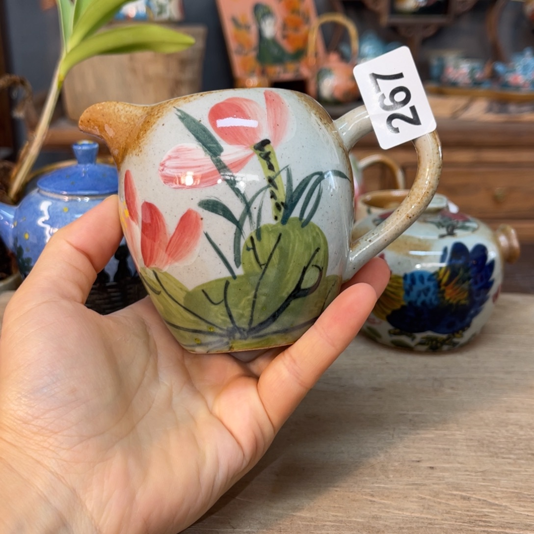 壶素浅陶瓷手工手绘