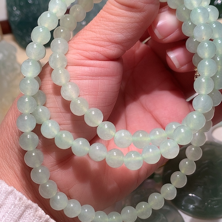 定制翡翠未镶嵌卡8冰晴珠琏