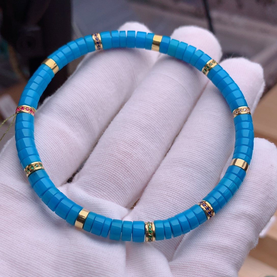 绿松石珠宝奇石18K金镶嵌