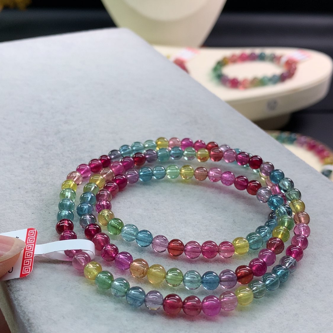 【闪购商品】碧玺手链未镶嵌碧玺艳丽色标多圈5