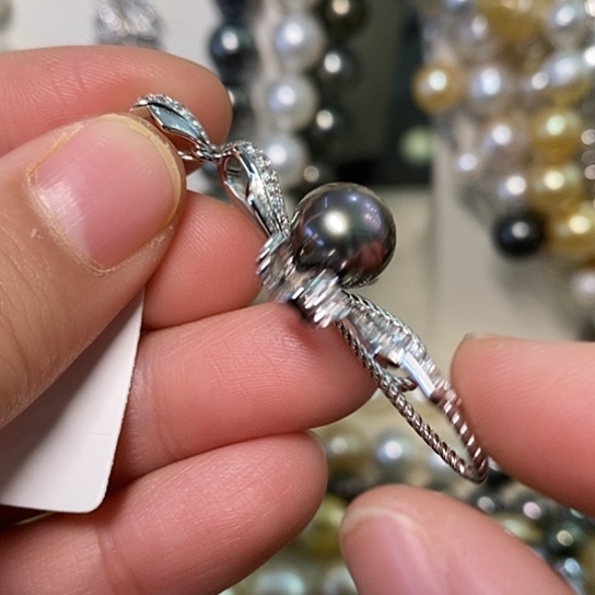 海水珍珠颈饰银S925镶嵌10