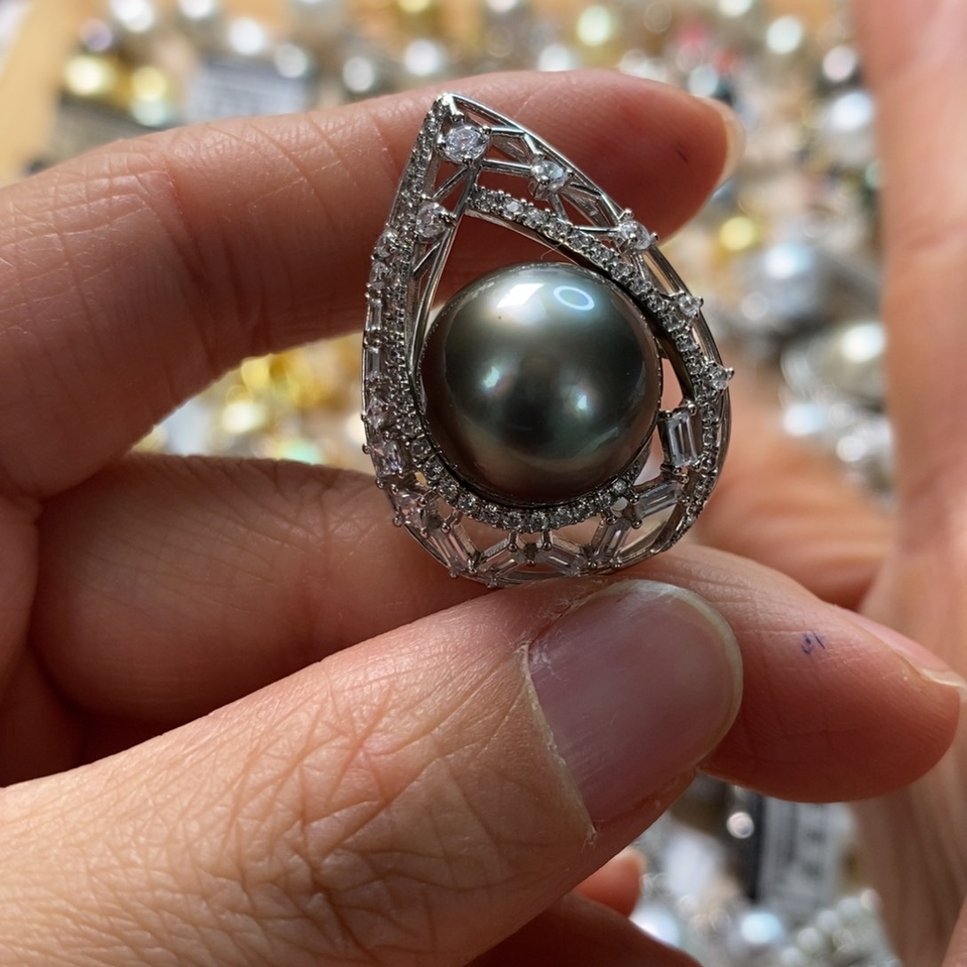 海水珍珠颈饰银S925镶嵌