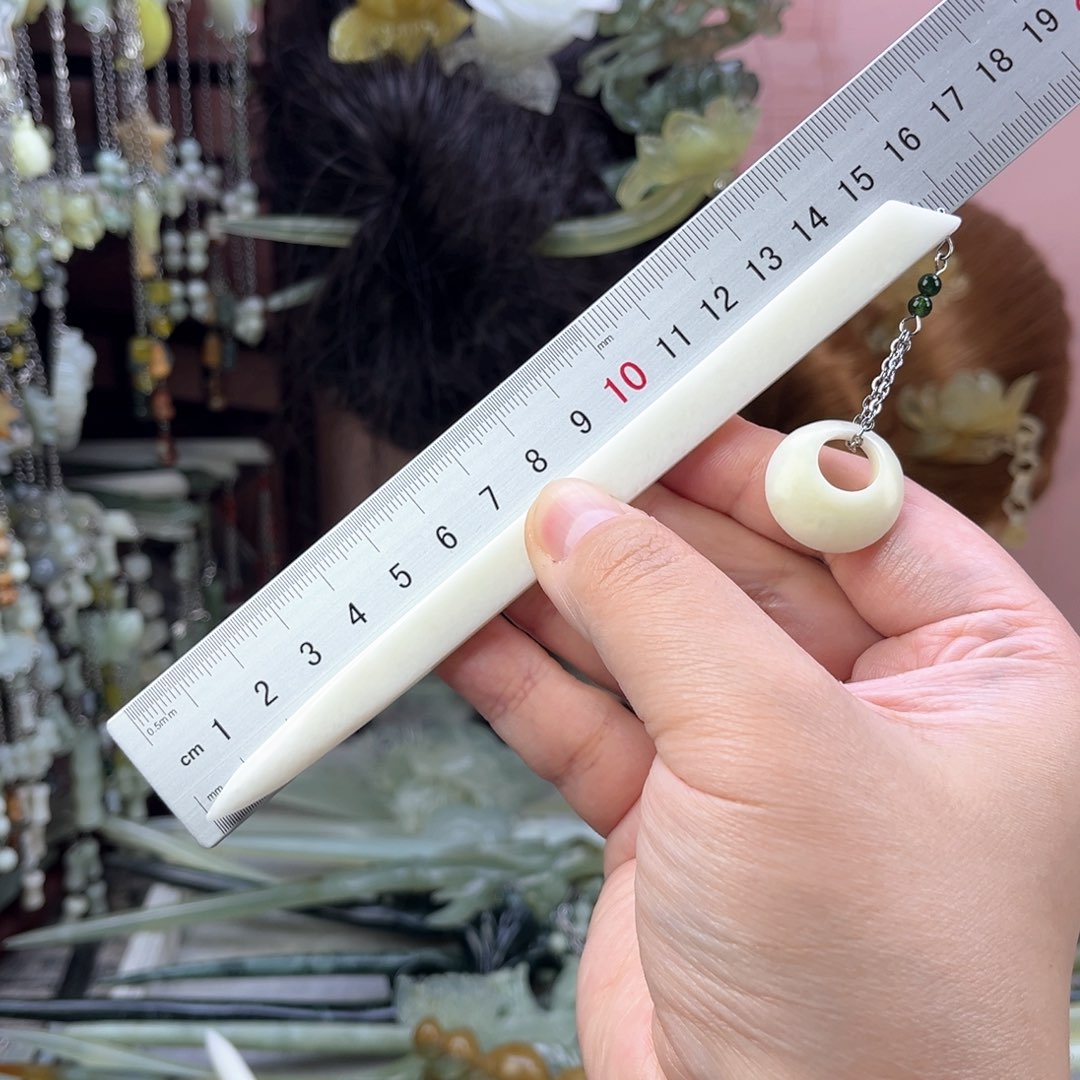 蛇纹石玉发饰未镶嵌默认微瑕岫玉发簪