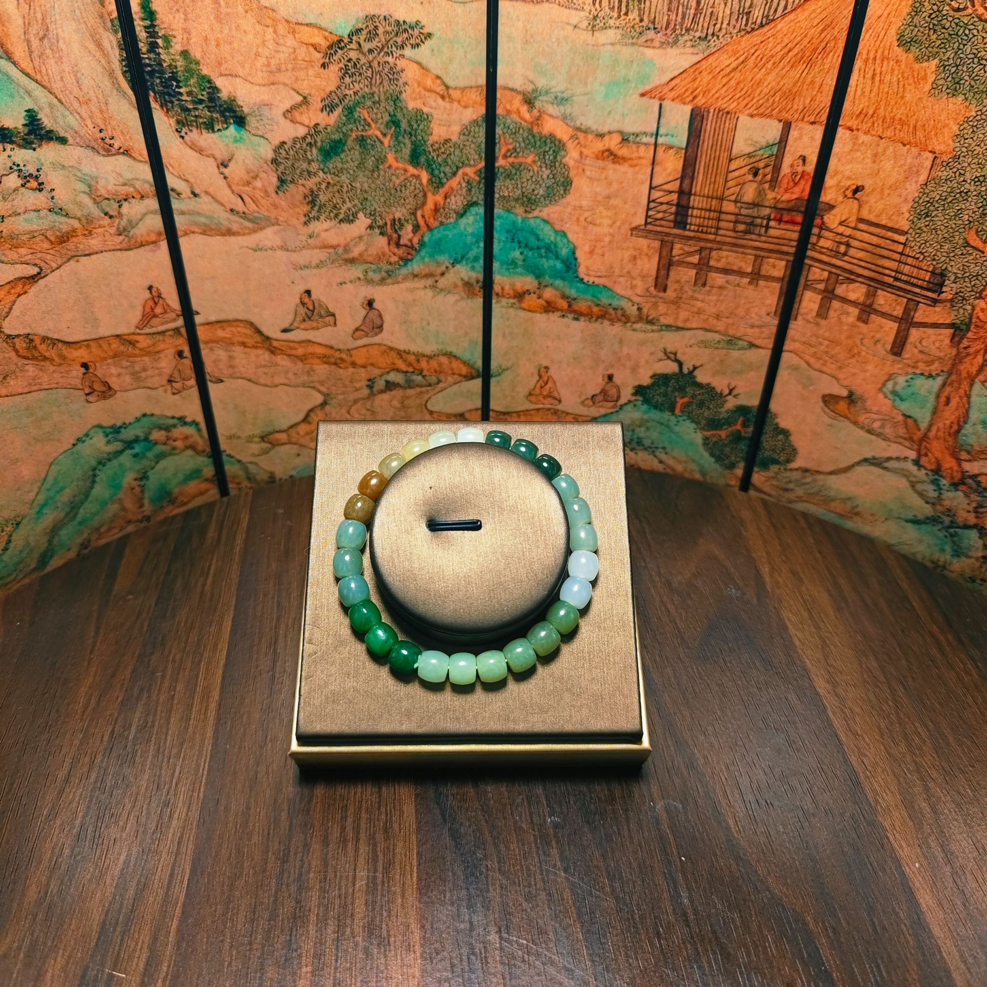 N和田玉多宝桶珠手串（卡8）1918