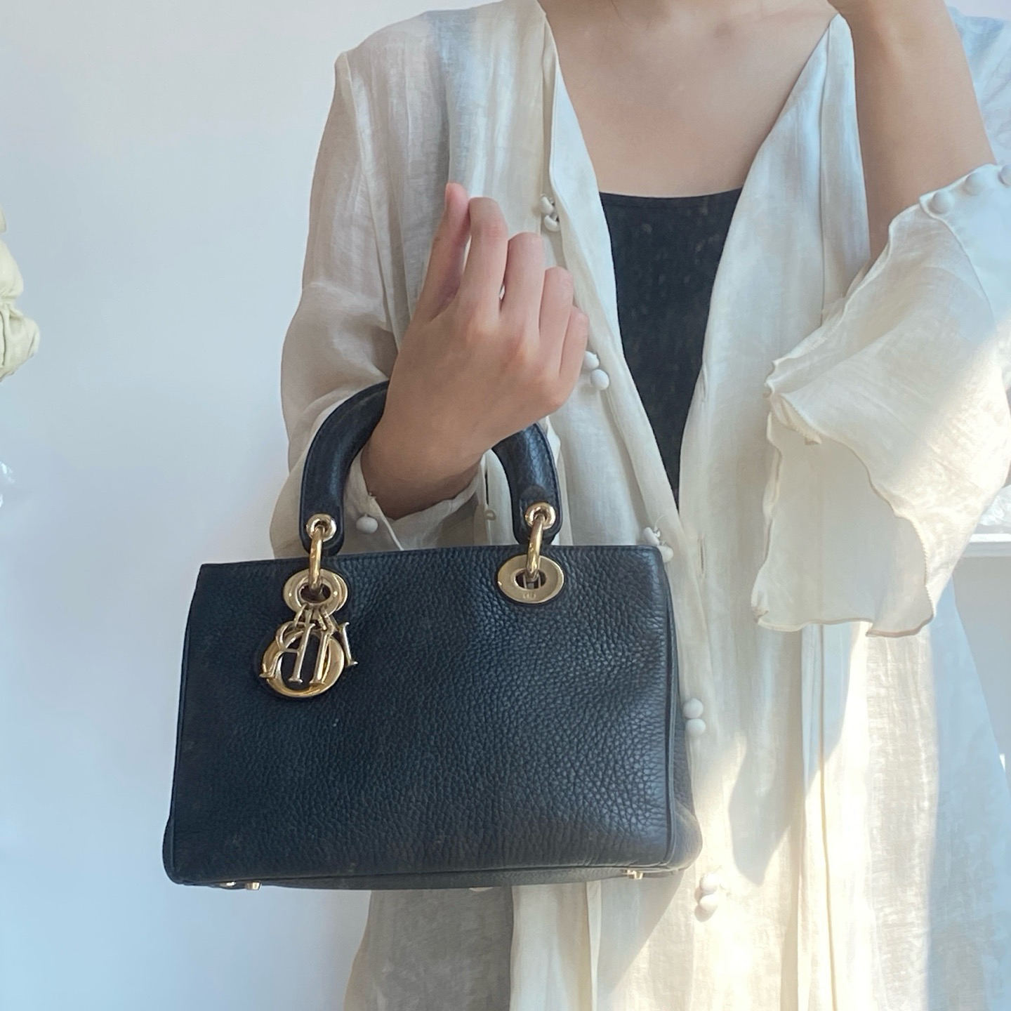 95新 DIOR/迪奥 dior 黑金手提vip斜挎包