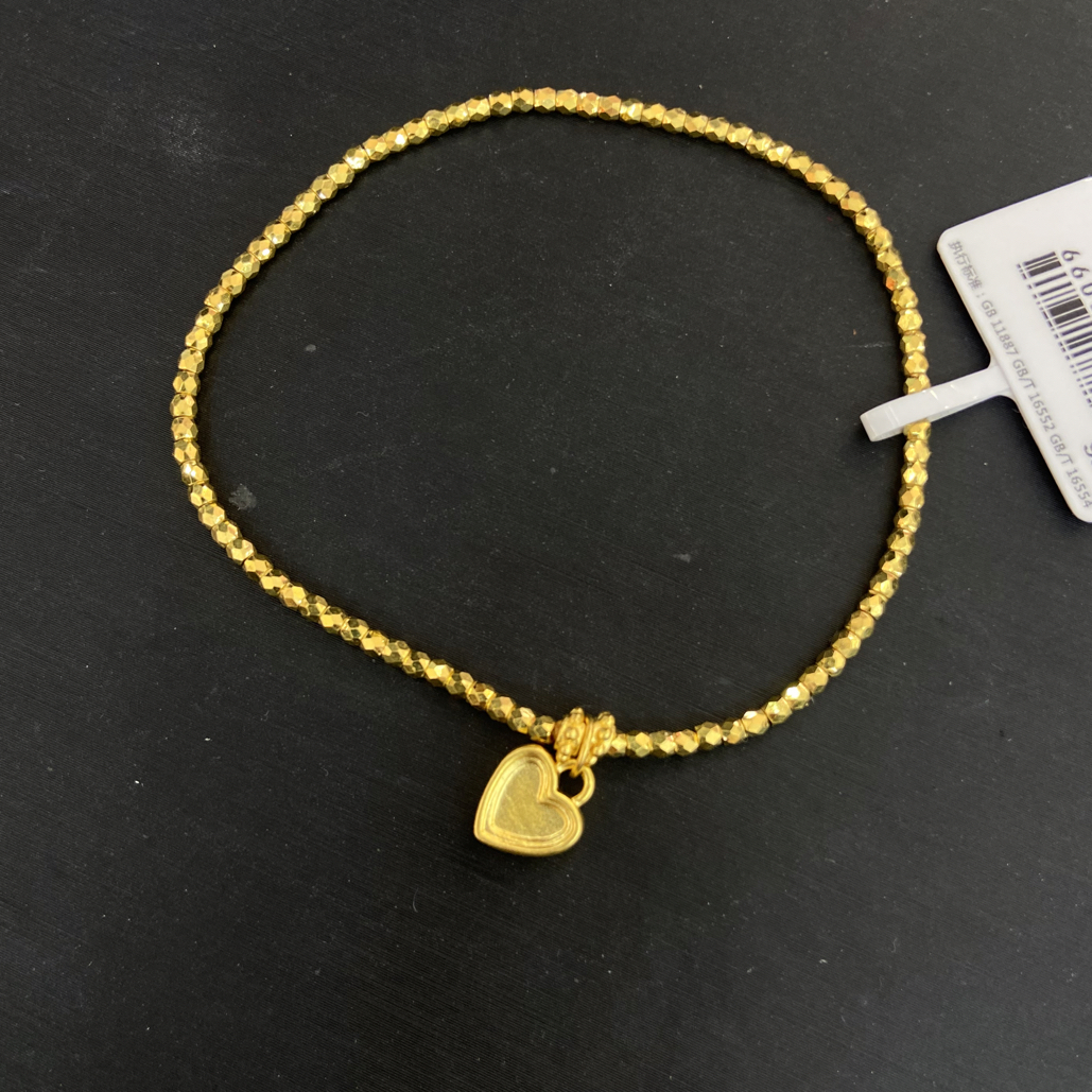 【金展珠宝】足金 爱心蹦迪手链