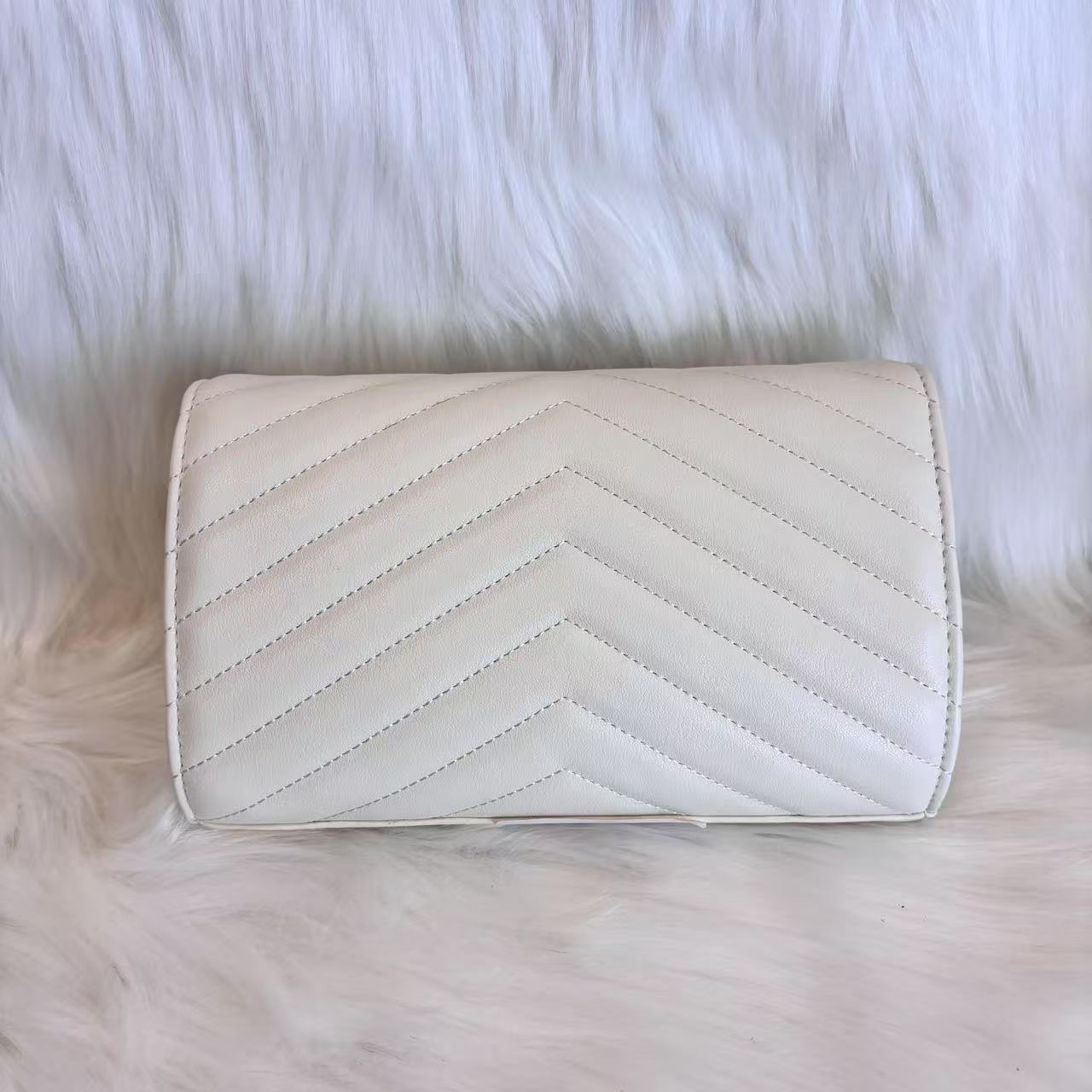 Laugh Queen手工打造真皮女士新款包 0091 白色信封阳