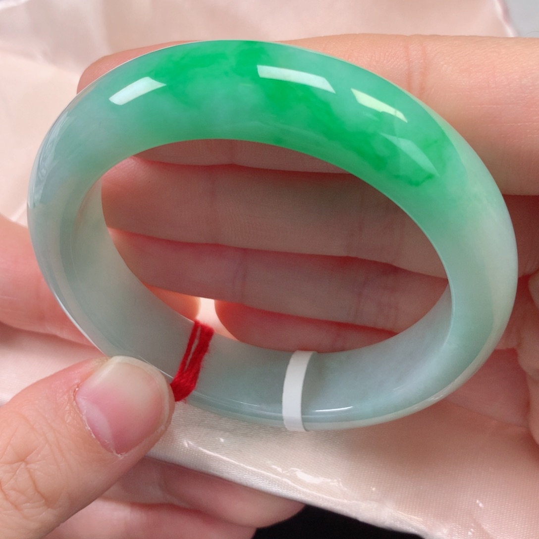 未镶嵌手镯翡翠缅甸天然翡翠手镯51.6