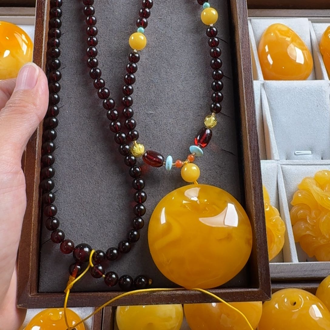 蜜蜡毛衣链未镶嵌