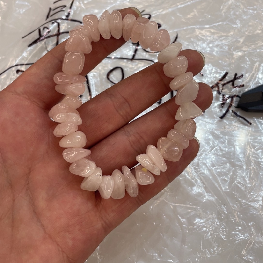 玛瑙/玉髓珠宝半成品未镶嵌一条装粉水碎石异形手串卡14mm
