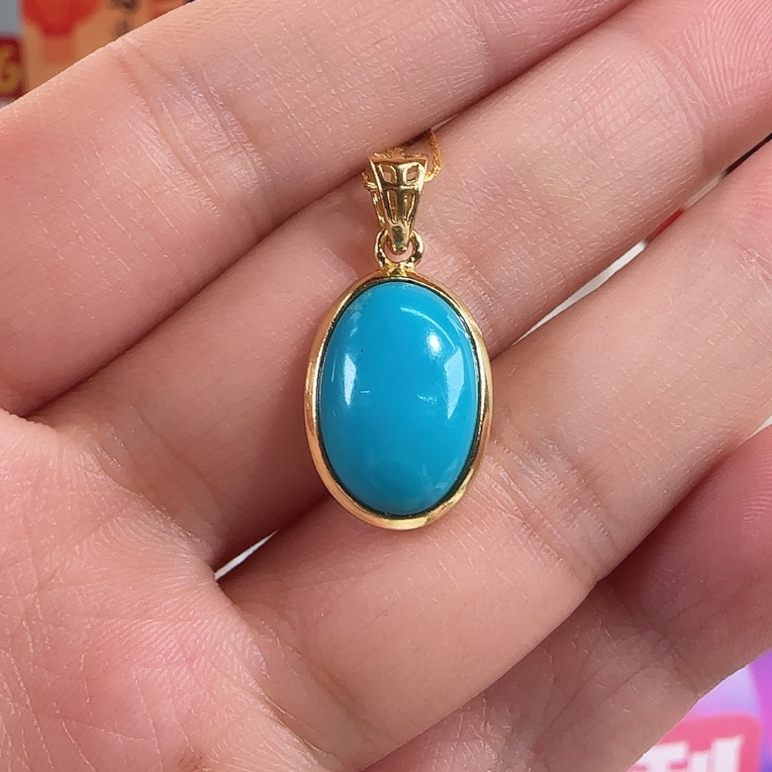 绿松石银S925镀金镶嵌珠宝奇石