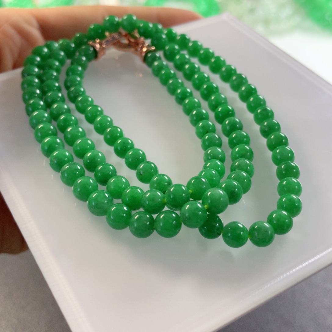 翡翠未镶嵌颈饰项链