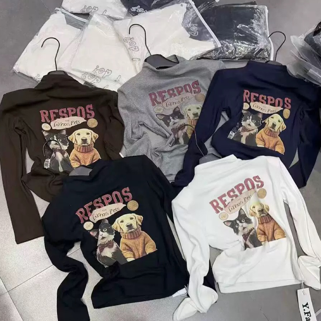 洁哥 新品韩系卡通印花显瘦上衣