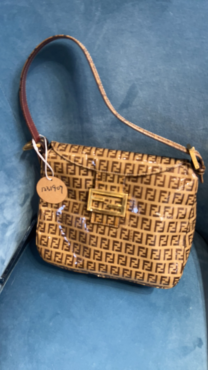 95新 FENDI/芬迪 夏七中古/老花pvc单肩包/1231909