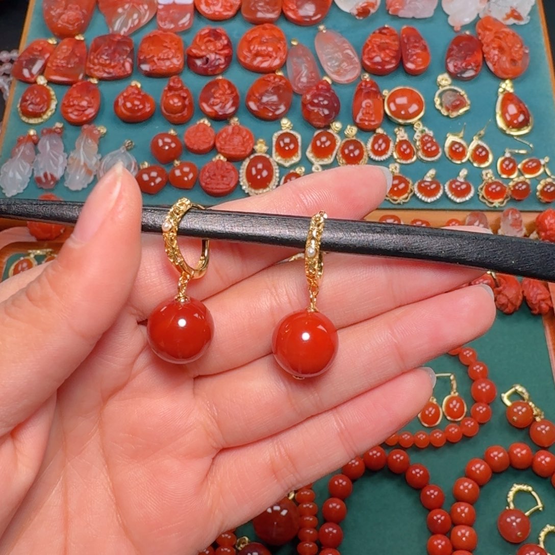 南红玛瑙南红13银S925镶嵌